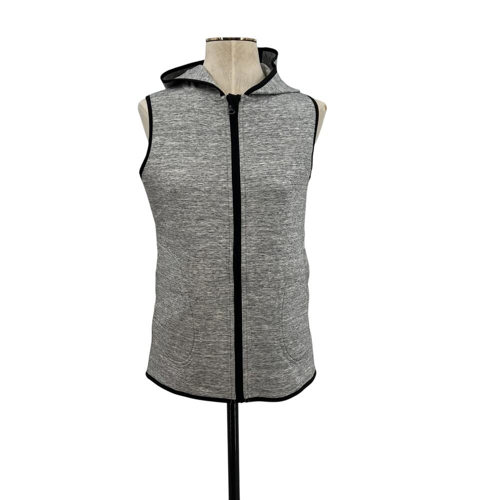 Lululemon Insculpt Reversible Hooded Vest Gray‎ Black Athletic Running Size 6